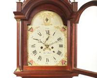 A Federal mahogany tall case clock, dial signed "Job White, Richmond," made in Massachusetts, marketed in Virginia, circa 1810
