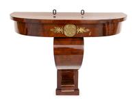 An Empire Style Gilt-Bronze Mounted Mahogany Console d'Applique and Mirror