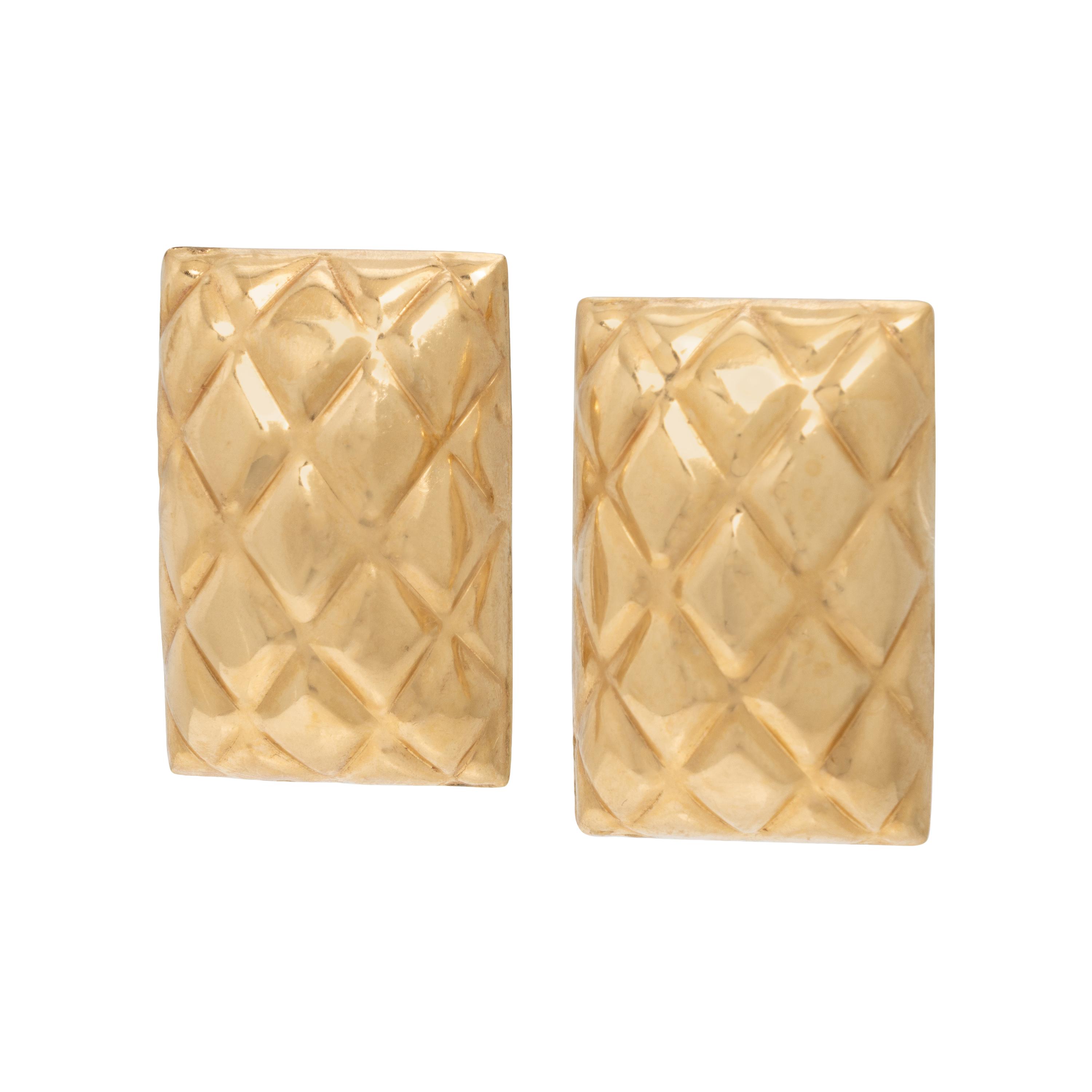 Yellow Gold Quilt Earrings