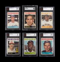 A Group of Six 1964 Topps Hall of Fame and Notable Graded Baseball Cards,