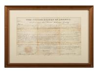 ADAMS, John Quincy (1767-1848). Partly-printed land document signed "(J.Q. Adams"). [Washignton, D.C.], 13 September 1825.