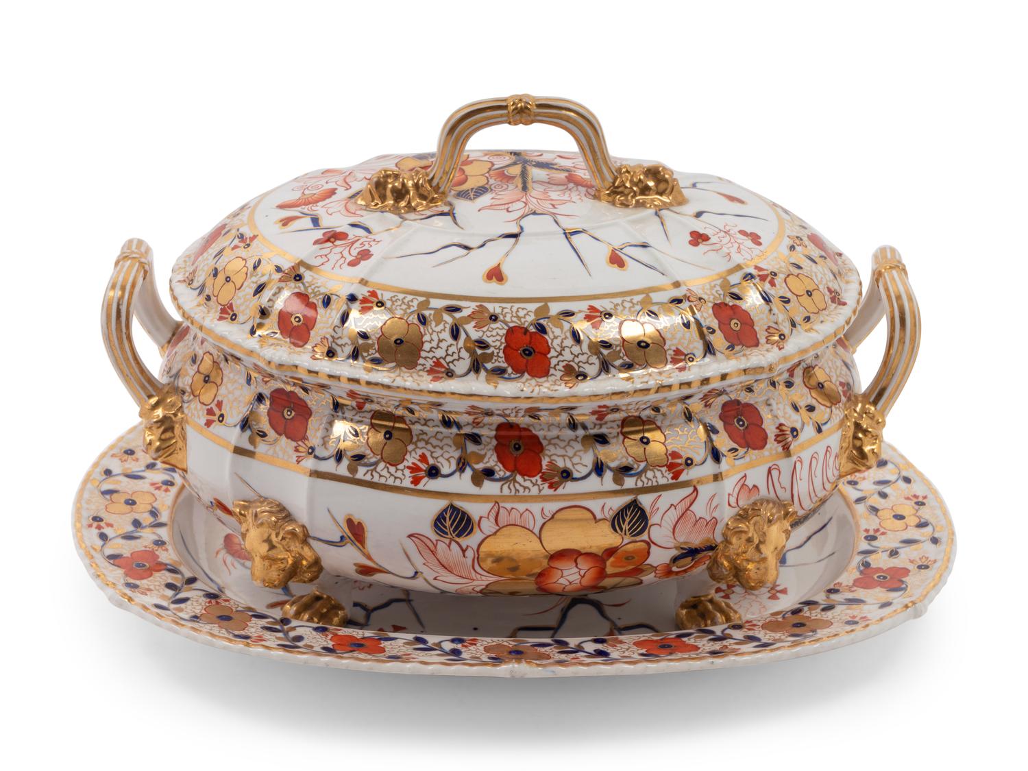 A Derby Porcelain Covered Tureen and Underplate