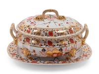 A Derby Porcelain Covered Tureen and Underplate