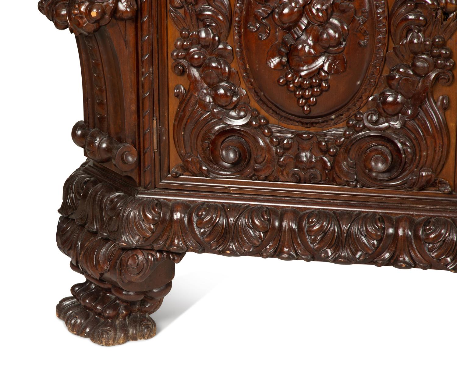 An Austro-Hungarian Carved Mahogany Sideboard — Early 20th Century