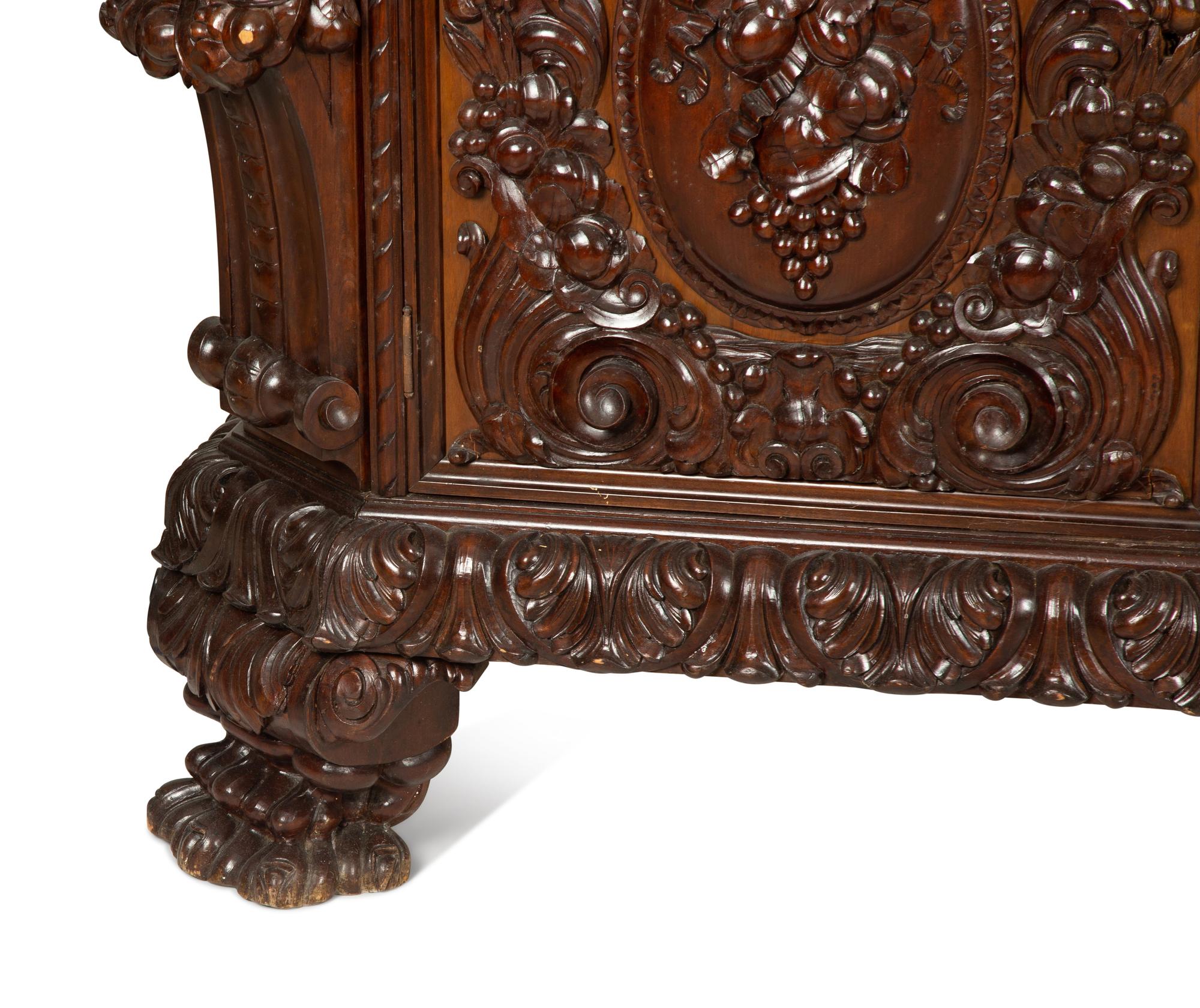 An Austro-Hungarian Carved Mahogany Sideboard — Early 20th Century