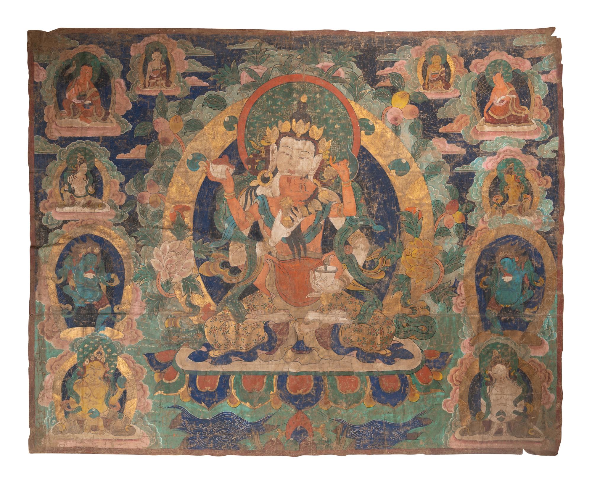 A Massive Tibetan Thangka