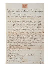 [ENSLAVEMENT & ABOLITION]. 2 Kentucky estate documents listing individual enslaved persons valued at zero dollars or "worthless." 1825, 1864.