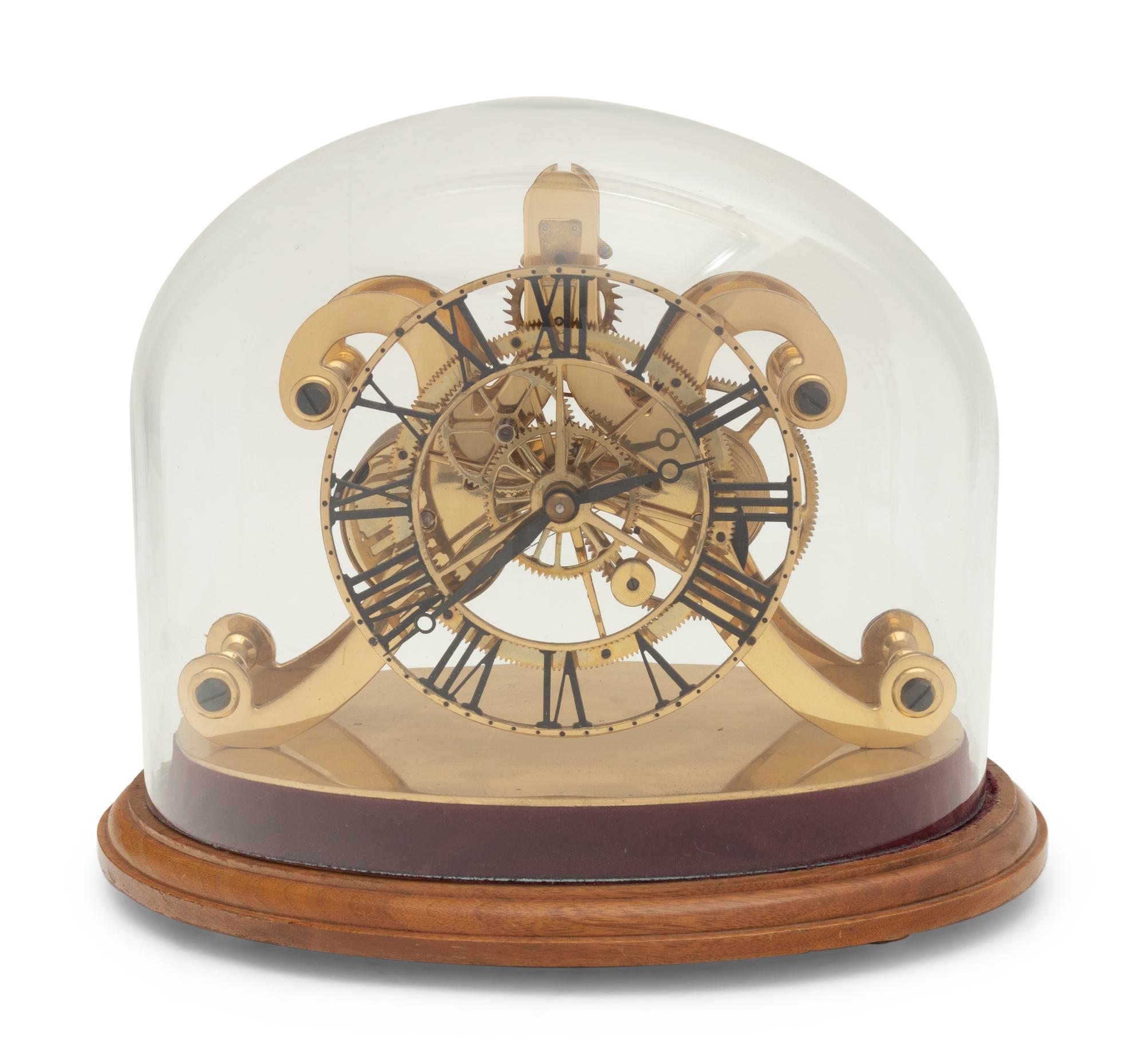 A Brass Skeleton Clock