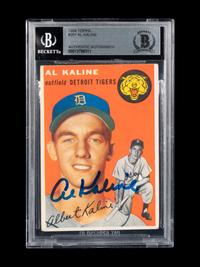 A 1954 Topps Al Kaline Signed Autograph Rookie Card No. 201 (Beckett Authentication Services BAS Certified)