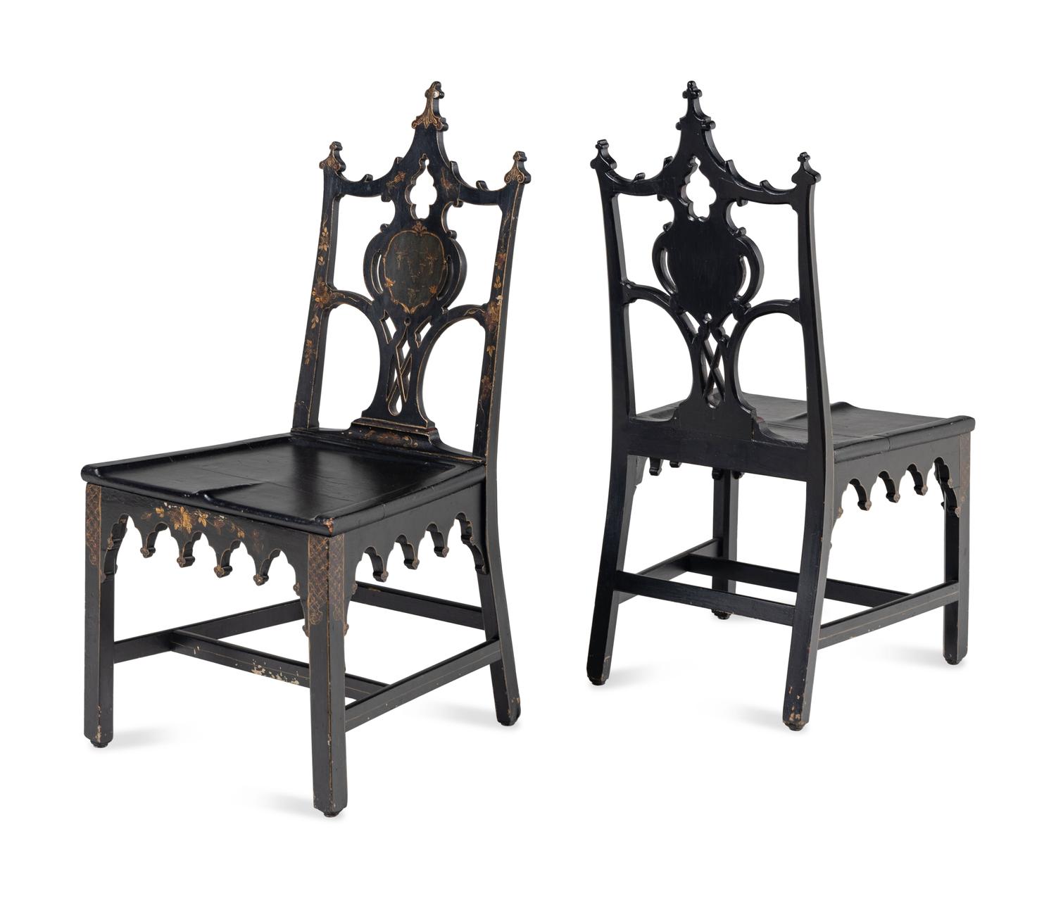 A Set of Twelve George III Style Painted Dining Chairs