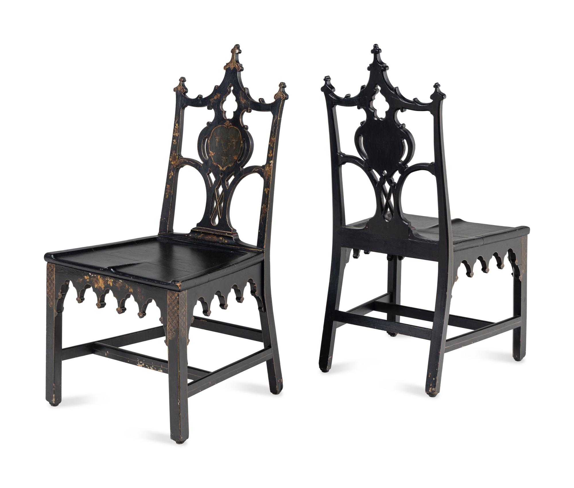 A Set of Twelve George III Style Painted Dining Chairs