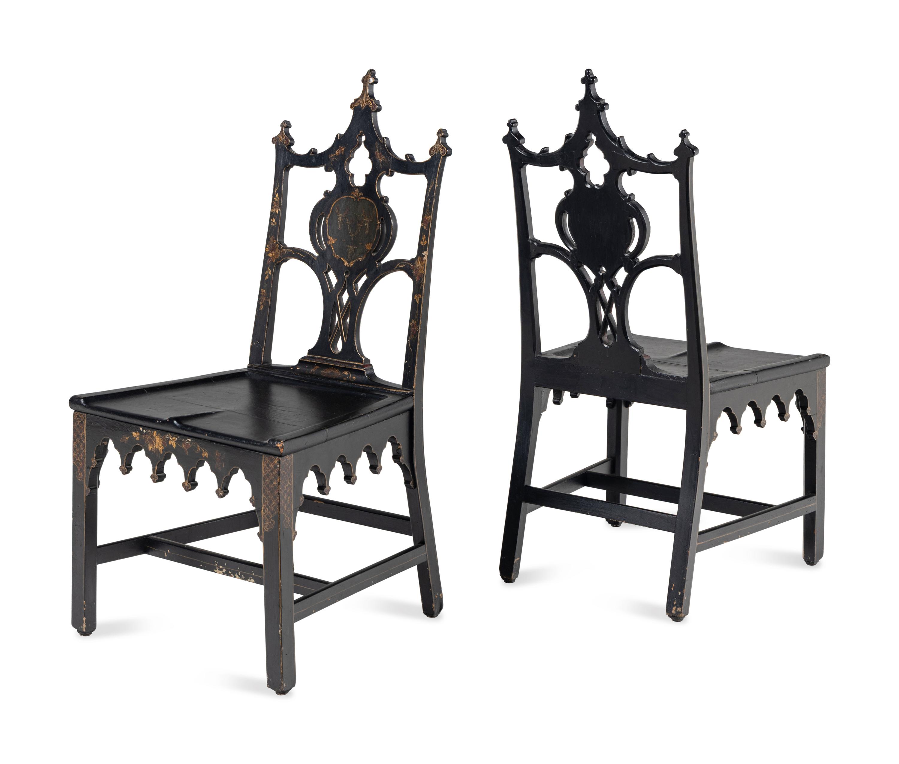 A Set of Twelve George III Style Painted Dining Chairs