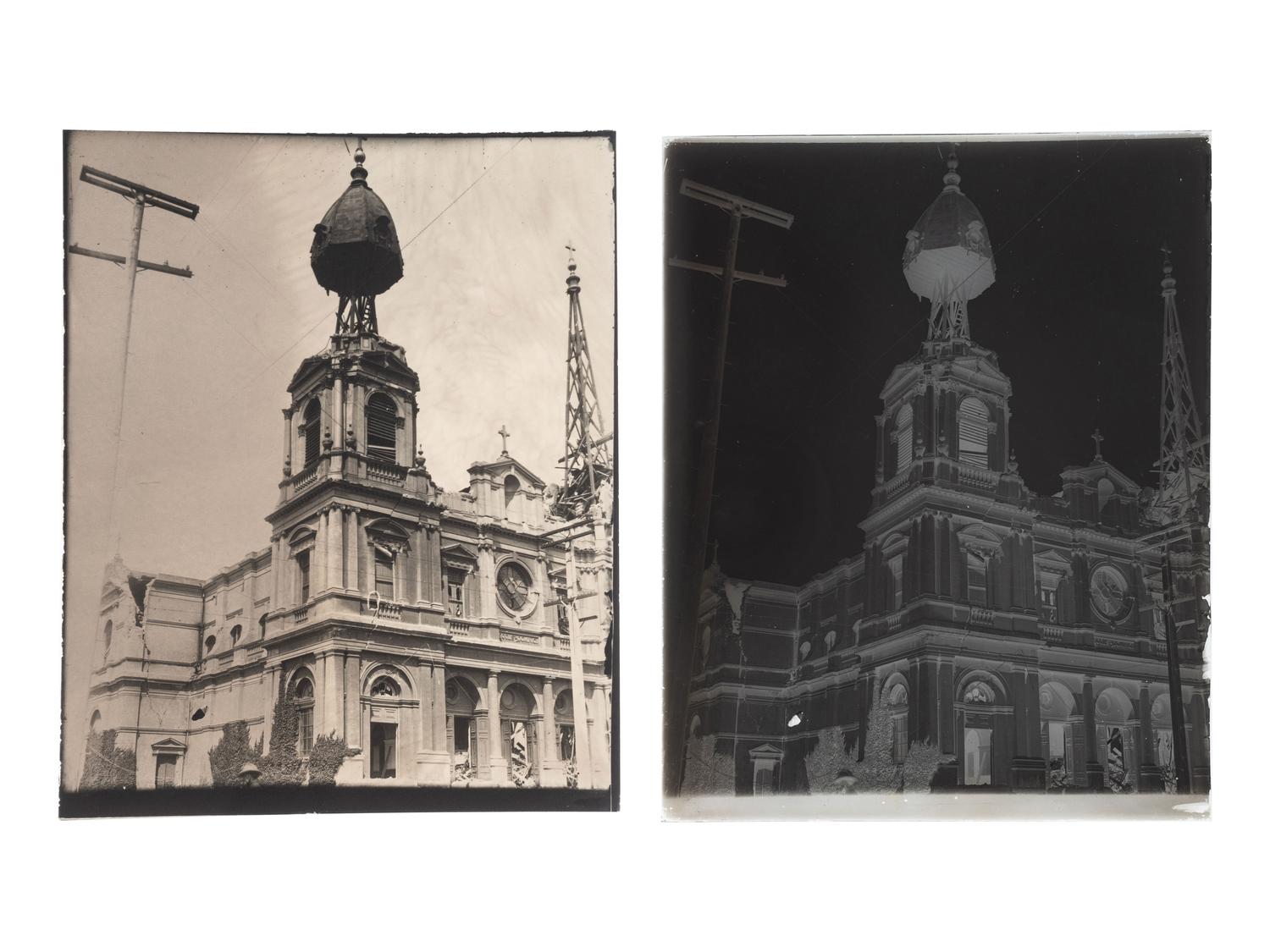 [CALIFORNIA]. A group of 21 glass negatives documenting the San Francisco Earthquake.