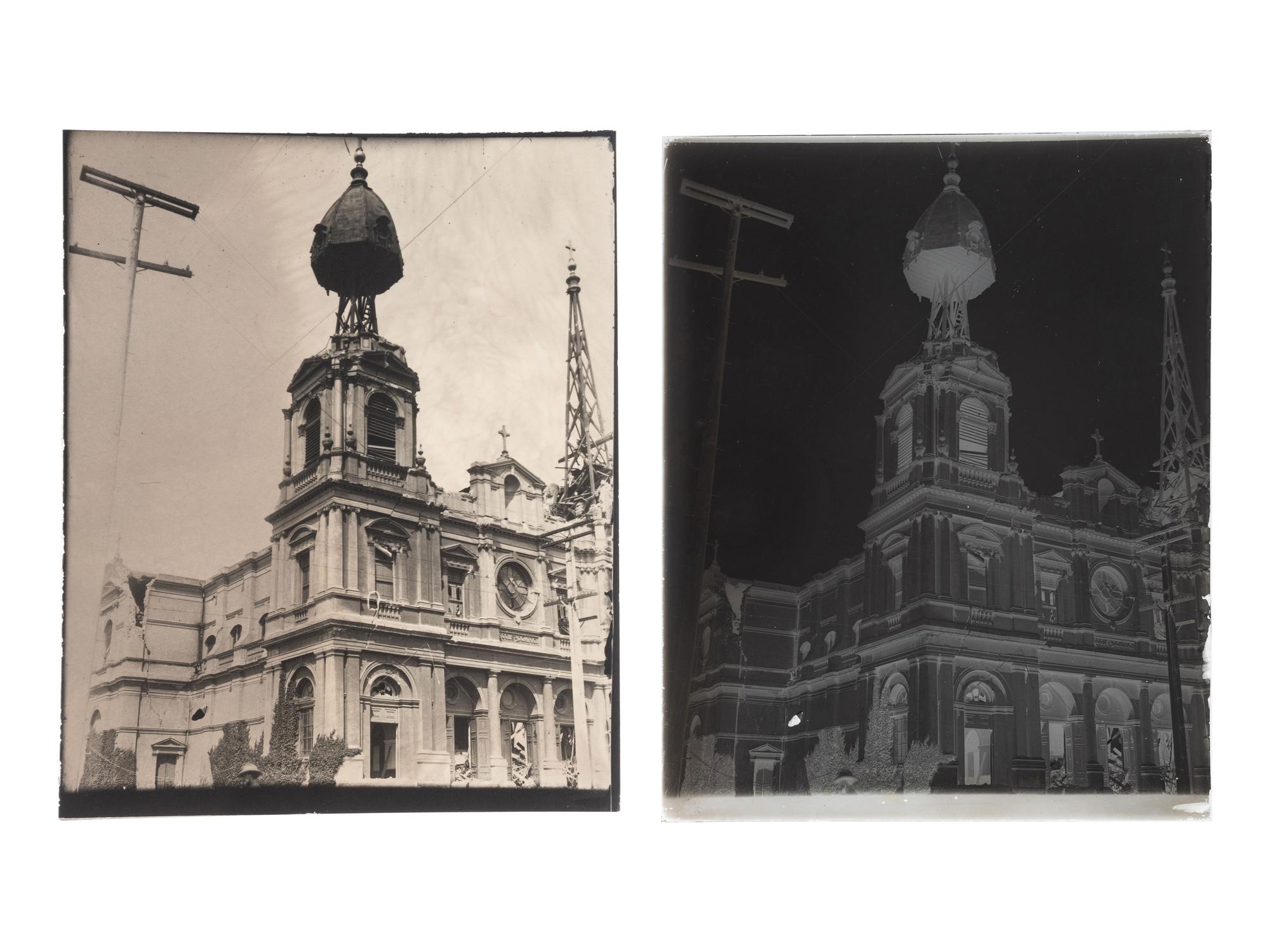 [CALIFORNIA]. A group of 21 glass negatives documenting the San Francisco Earthquake.