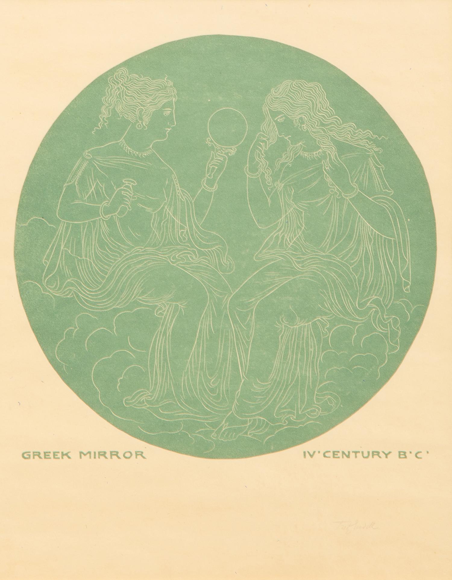 A Suite of Eight Gilt Framed Prints of Ancient Mirrors