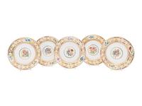 A Set of Five Coalport Church Gresley Porcelain Plates