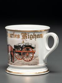 A Fire Chief's Porcelain Occupational Shaving Mug Belonging to Charles Higham
