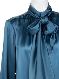 Three Yves Saint Laurent Haute Couture Silk Satin Blouses, 1979-81