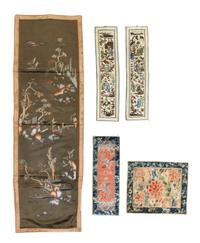 Thirty Embroidered Silk Articles