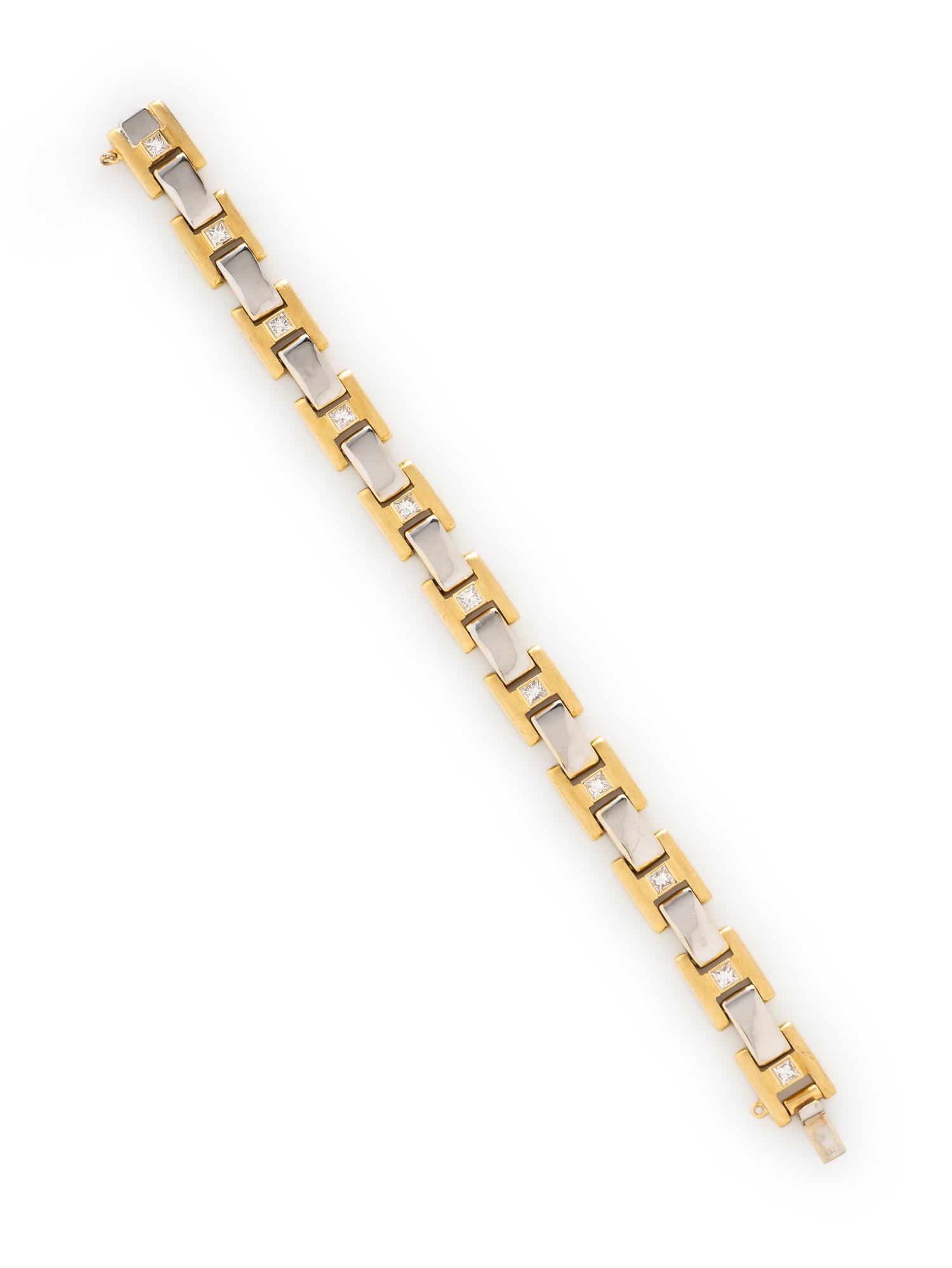 DIAMOND AND BICOLOR GOLD BRACELET