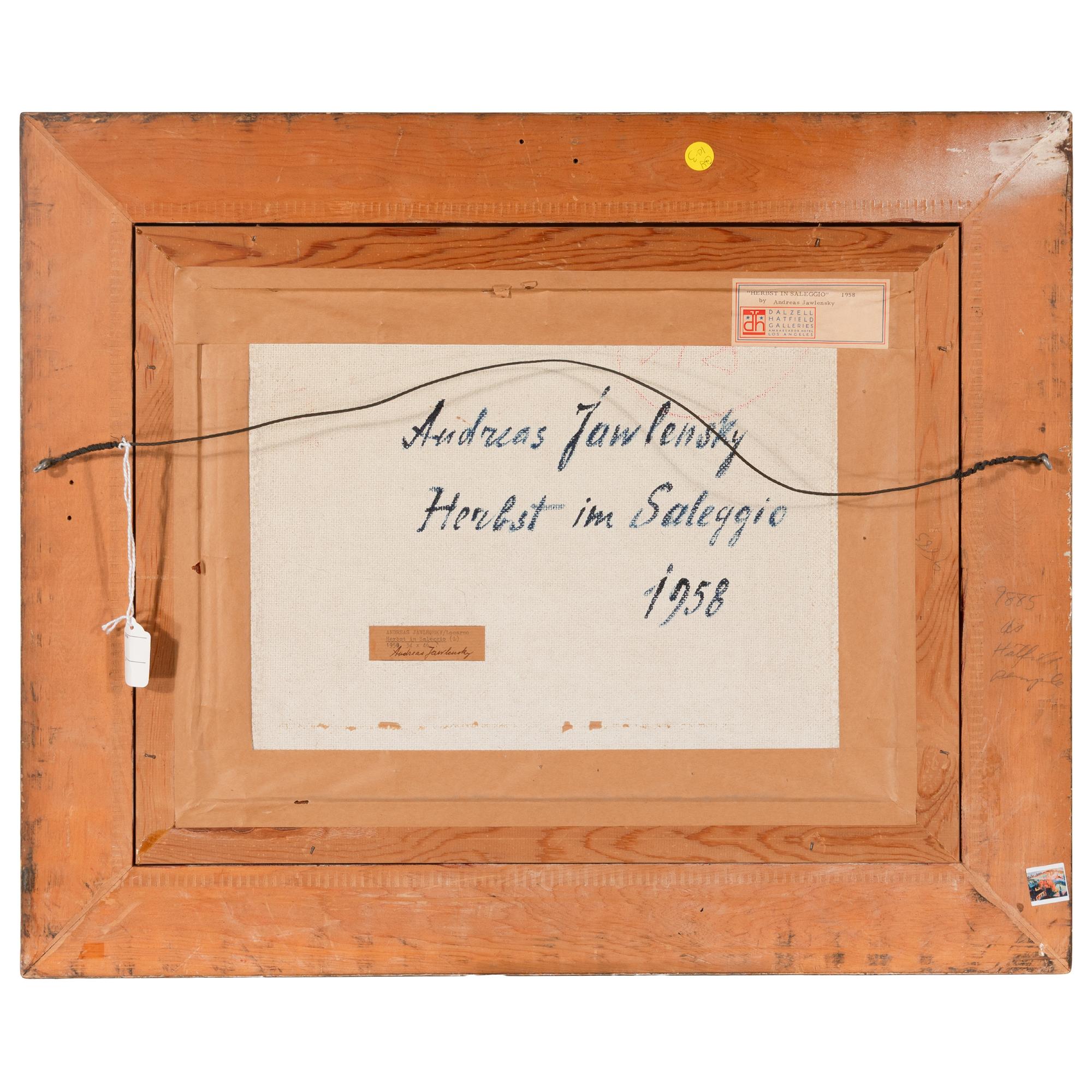 Andre Alexeyevich Jawlensky (Russian, 1902-1984) — Herbst Im Saleggio , 1958