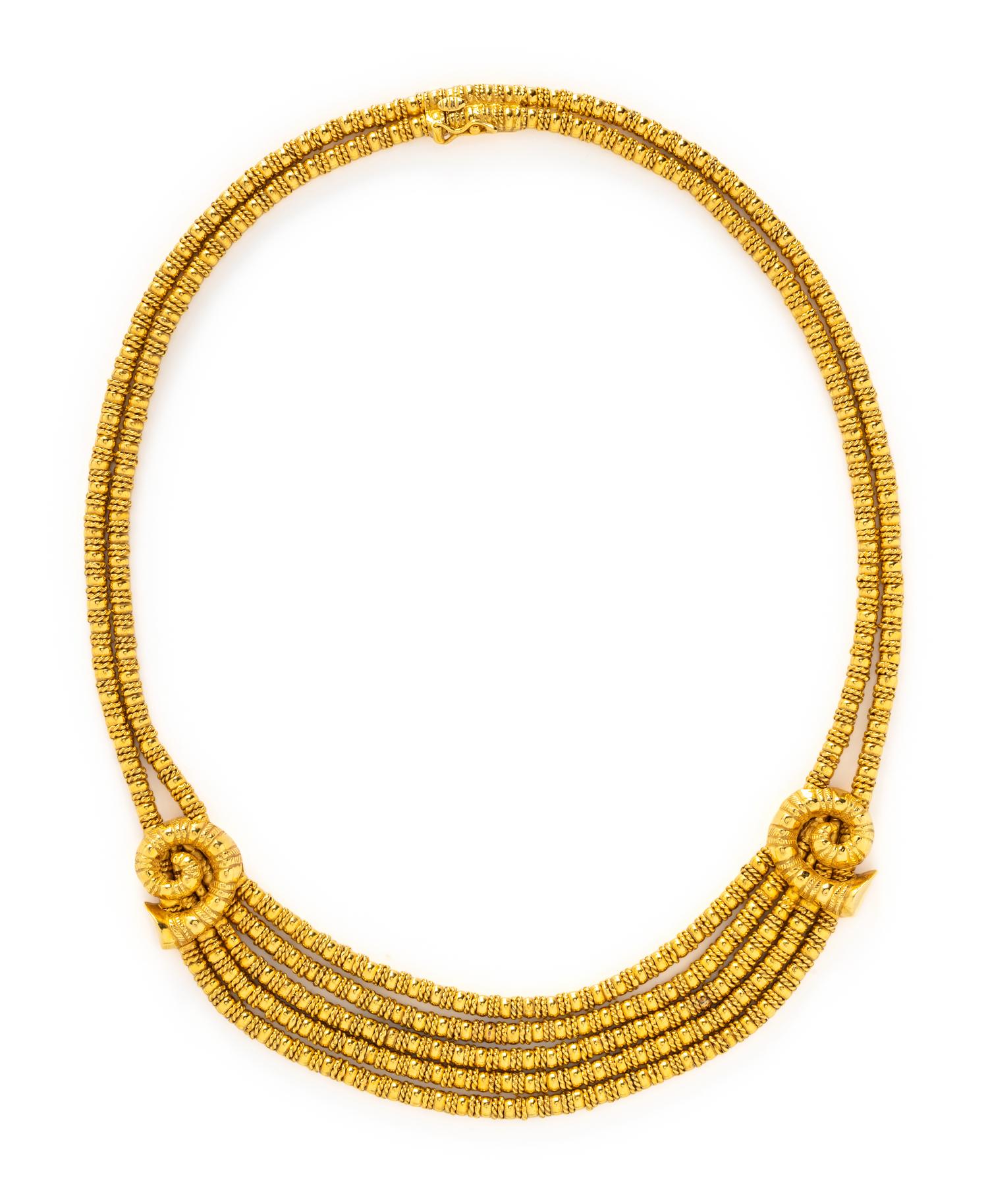 LALAOUNIS, YELLOW GOLD MULTISTRAND NECKLACE