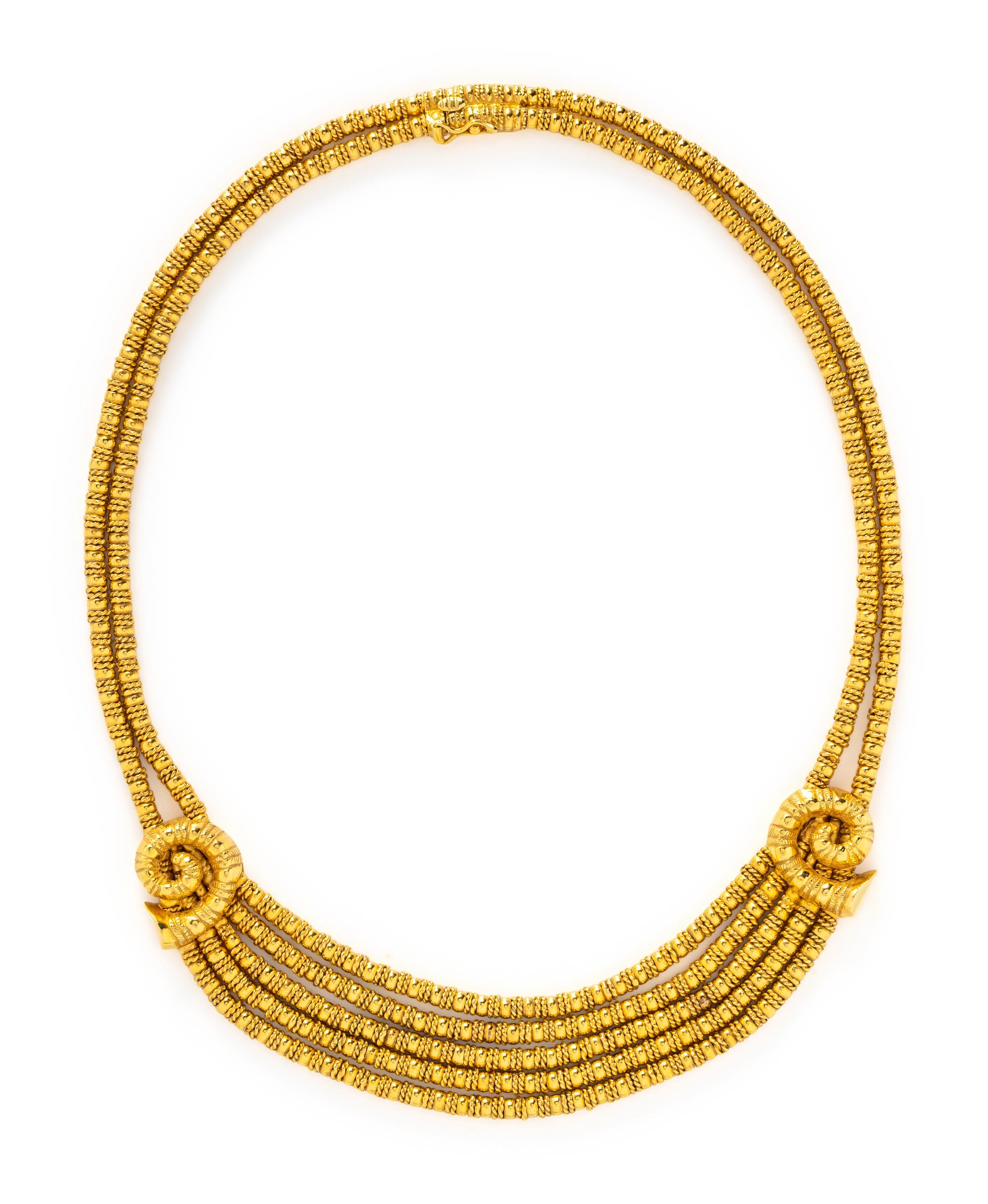 LALAOUNIS, YELLOW GOLD MULTISTRAND NECKLACE