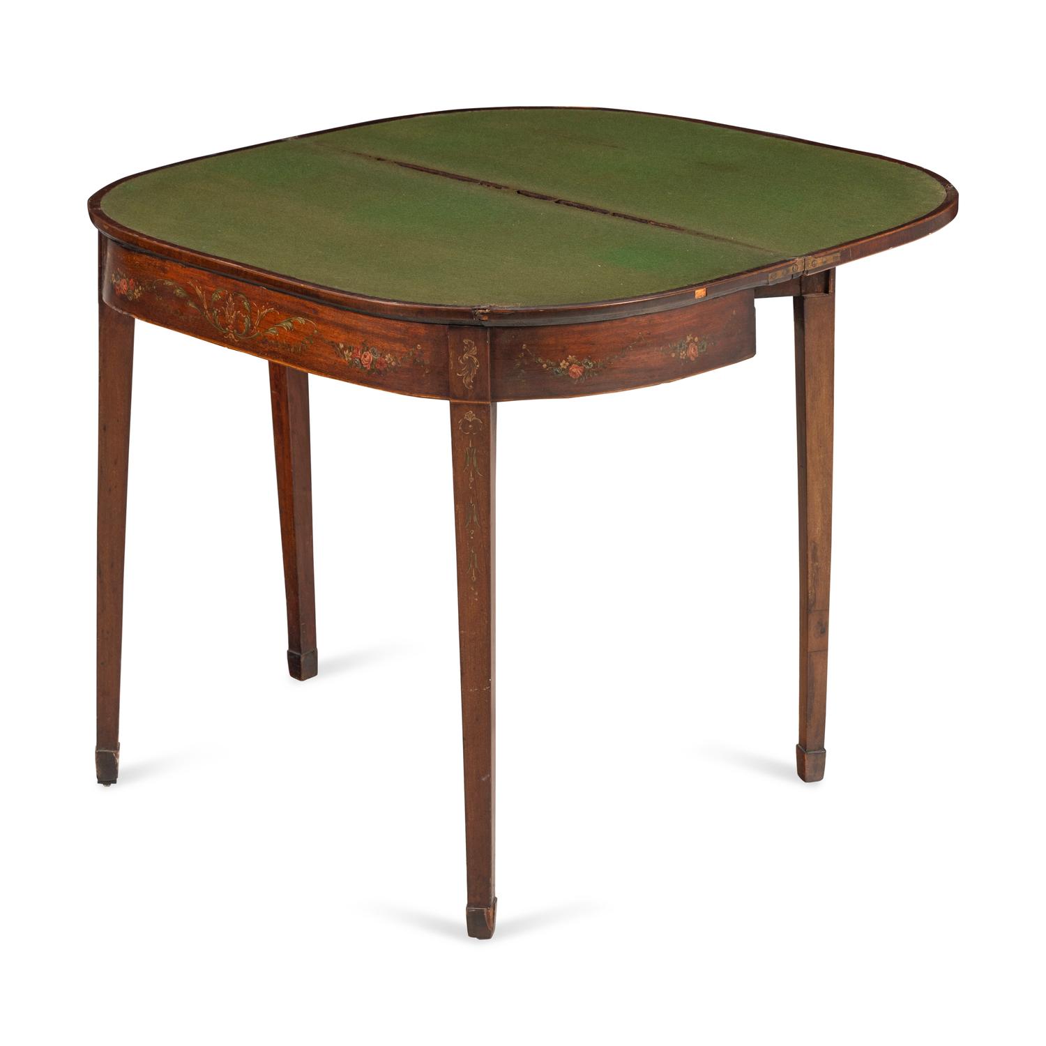 An English Painted Satinwood Game Table