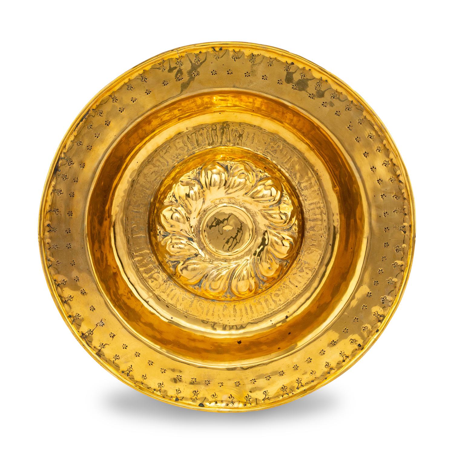 A Nuremburg Brass Alms Dish