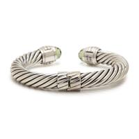 DAVID YURMAN, STERLING SILVER AND PRASIOLITE 'CABLE CLASSICS' CUFF BRACELET