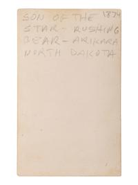[NATIVE AMERICANS]. CDV of Rushing Bear, or Son-of-the-Star, hereditary head chief of the Arikara.