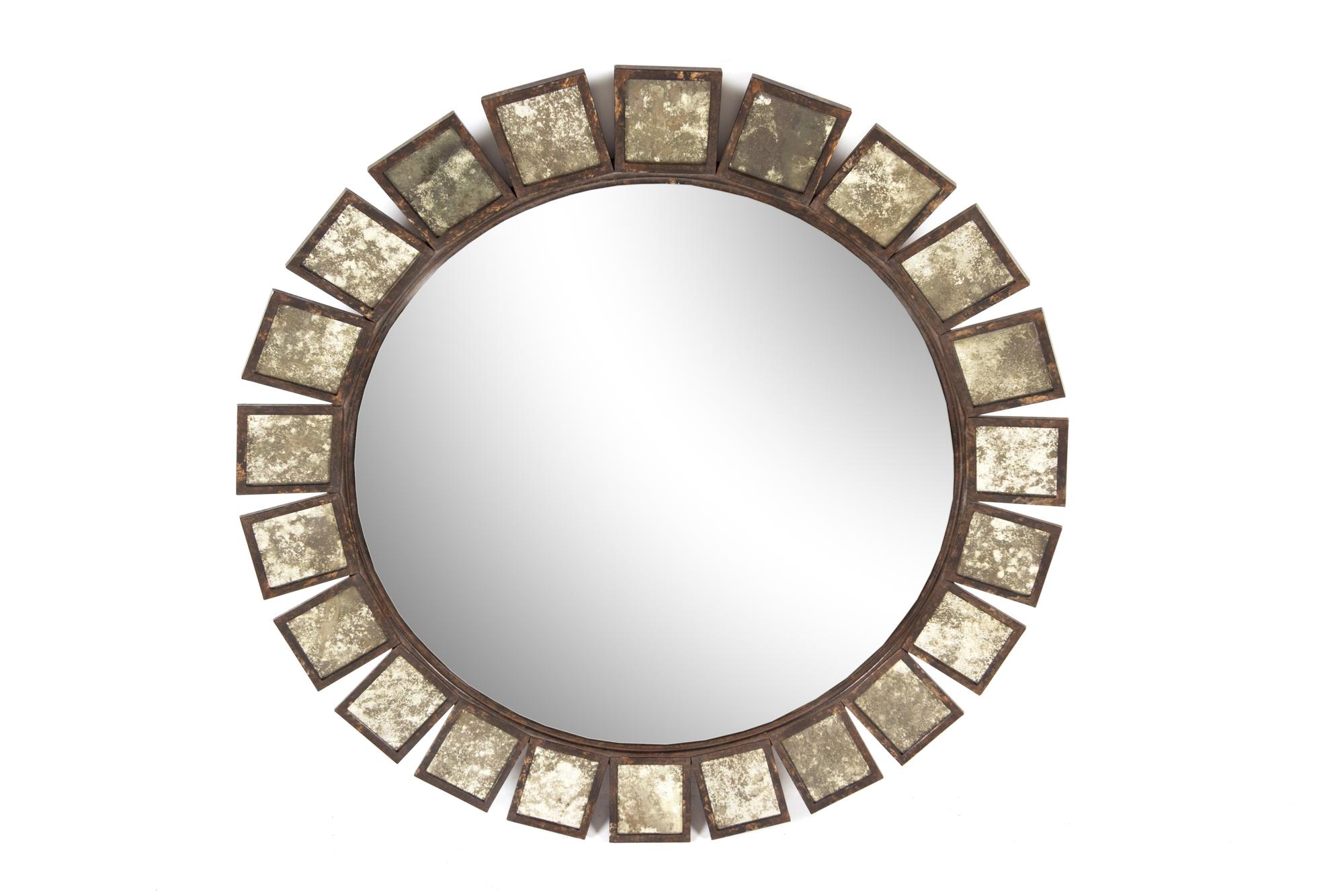 A Contemporary Metal Sunburst Mirror