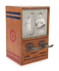 A Working 1940s Exhibit Co. Baseball Card Vending Machine,