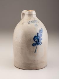 An E and L.P. Norton Cobalt Decorated Stoneware Two-Gallon Leaf Jug