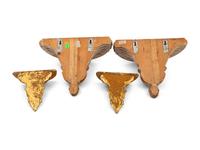 Two Pairs of Painted and Gilt Wood Wall Brackets