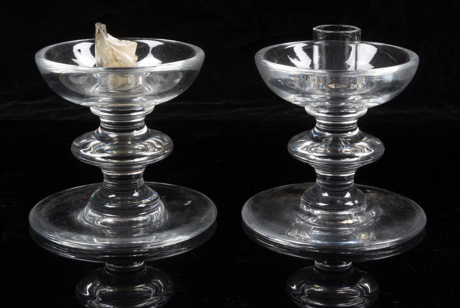 A Pair of Steuben Candlesticks Height 5 inches. — SECOND HALF 20TH CENTURY