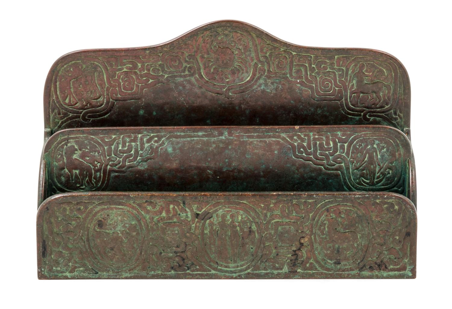 Tiffany Studios, EARLY 20TH CENTURY, a Zodiac pattern letter holder (418)