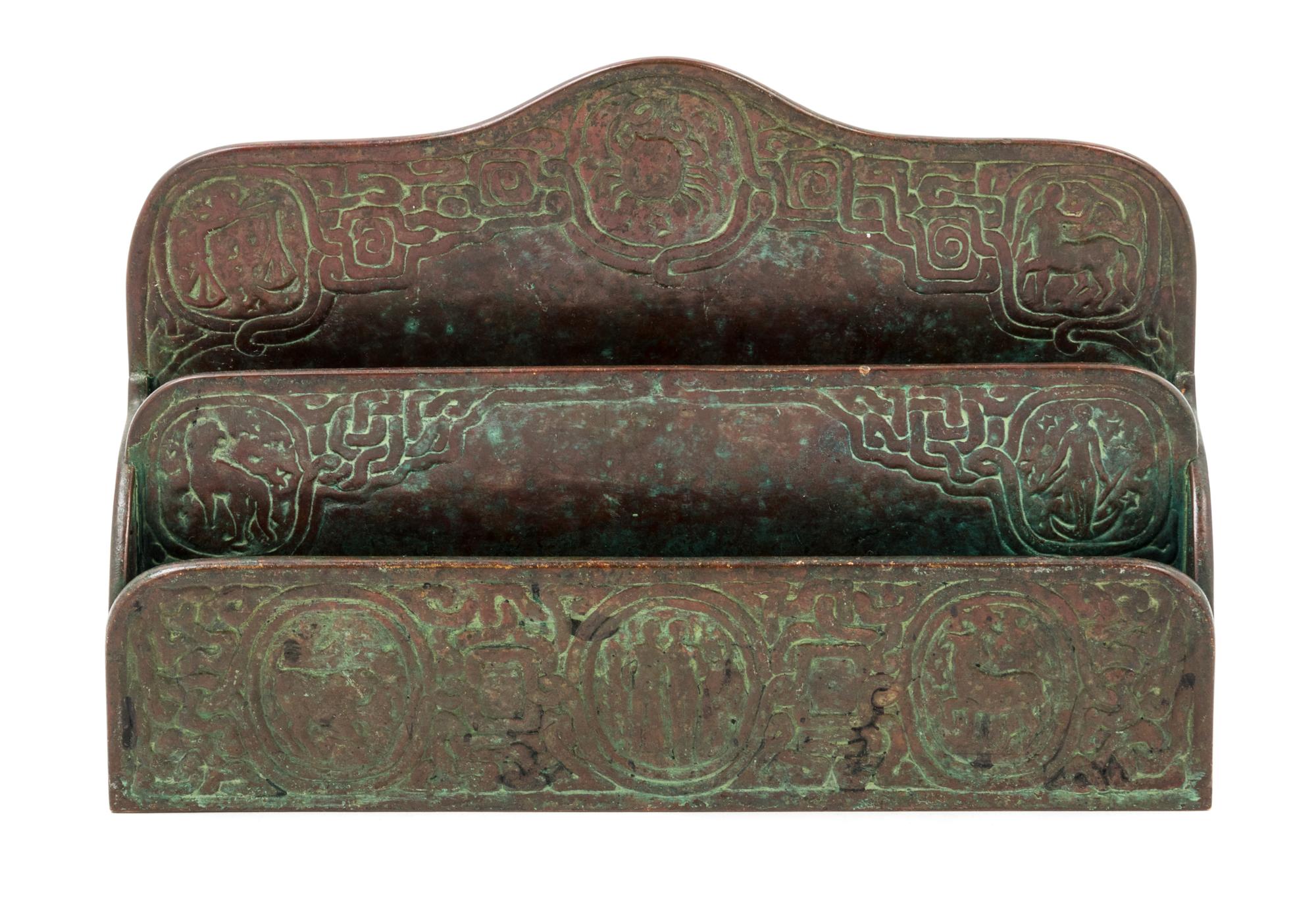 Tiffany Studios, EARLY 20TH CENTURY, a Zodiac pattern letter holder (418)