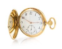 An 18 Karat Yellow Gold Hunter Case Pocketwatch, 66.80 dwts.