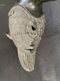 A patinated bronze goose-form incense burner 铜加漆鹅形香炉一件 Late 18th to 19th century ???????????