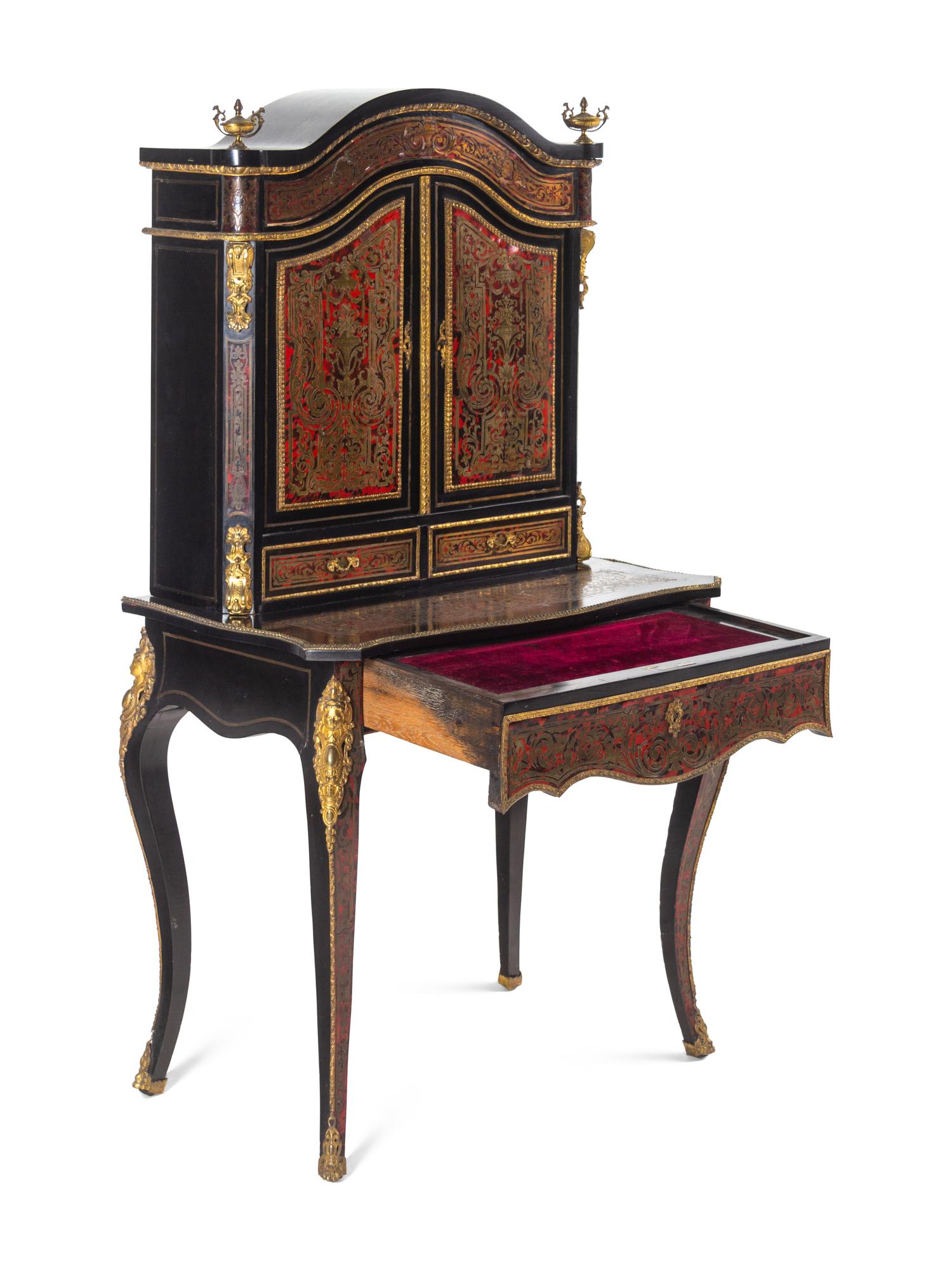 A Napoleon III Style Boulle Marquetry Bureau Cabinet