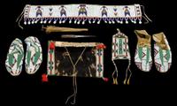 Group of Sioux Beaded hide items fort yates, north dakota area, early 20th century