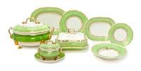 A Bloor Derby Porcelain Partial Dinner Service, Diameter of first 10 1/2 inches.