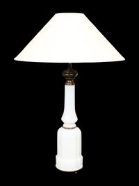 A Pair of Opaline Glass Lamps
