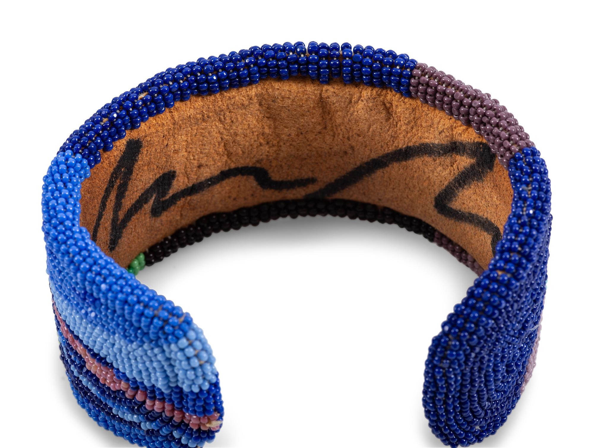 Beaded Figural Cuff Bracelet