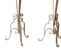 A Pair of Polychromed Wrought Iron Planters — 20TH CENTURY