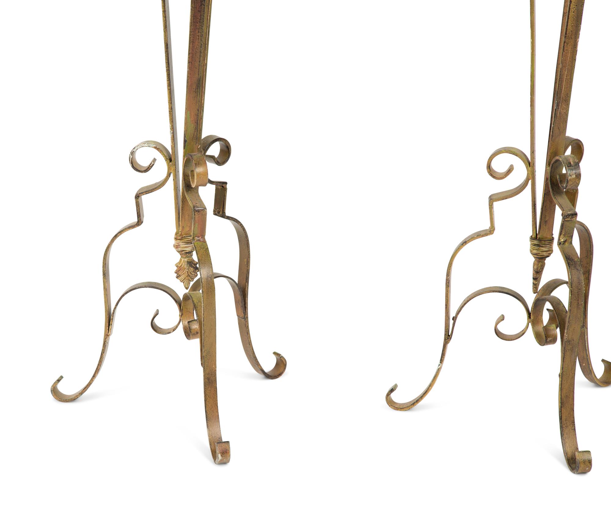 A Pair of Polychromed Wrought Iron Planters — 20TH CENTURY