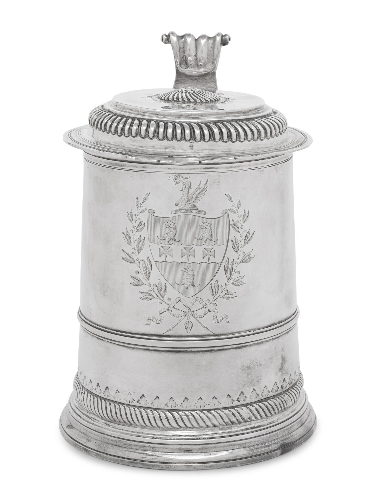 A Queen Anne Britannia Silver Covered Tankard