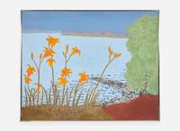 March Avery (American, b. 1932), Lilies by the Lake