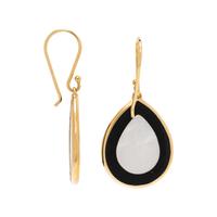 IPPOLITA, MOTHER-OF-PEARL AND ONYX 'POLISHED ROCK CANDY' EARRINGS
